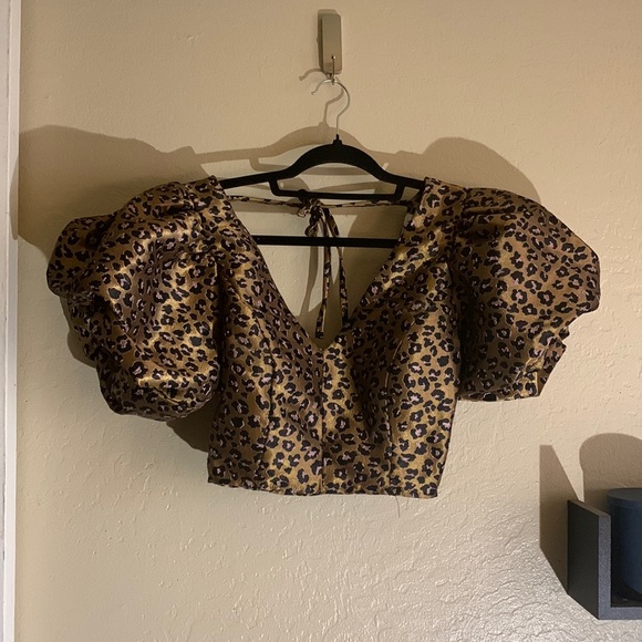 Topshop Tops - Topshop US 6 Leopard Top